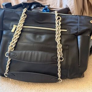 BEIS black  diaper or travel Tote with Gold Accents